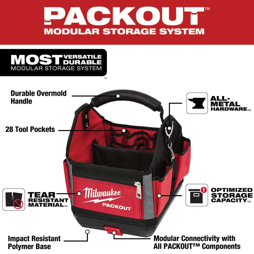 10 in. PACKOUT Tote with 11-in-1 Multi-Tip Screwdriver with Square Drive Bits - Super Arbor