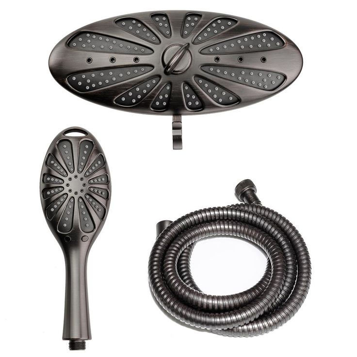 4-Spray 11 in. Oval Dual Showerhead and Handheld Showerhead in Oil-Rubbed Bronze