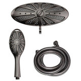 4-Spray 11 in. Oval Dual Showerhead and Handheld Showerhead in Oil-Rubbed Bronze