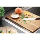 Lyric Dual Mount Workstation Stainless Steel 33 in 4-Hole Single Bowl Kitchen Sink with Integrated Ledge and Accessories - Super Arbor