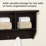Collette 23 in. W Wall Cubby Shelf in Espresso - Super Arbor