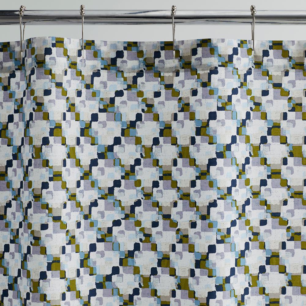 Pix 72 in. Organic Cotton Percale Shower Curtain - Super Arbor