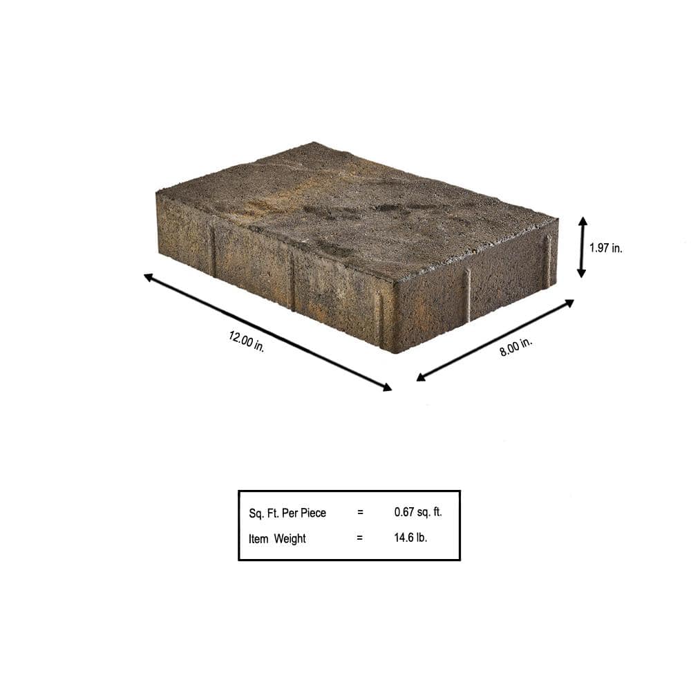 Pavestone Paper Sample Only of Taverna Rec 11.81 in. L x 7.87 in. W x 50 mm. H Eddington Blend Concrete Paver (1-Piece)