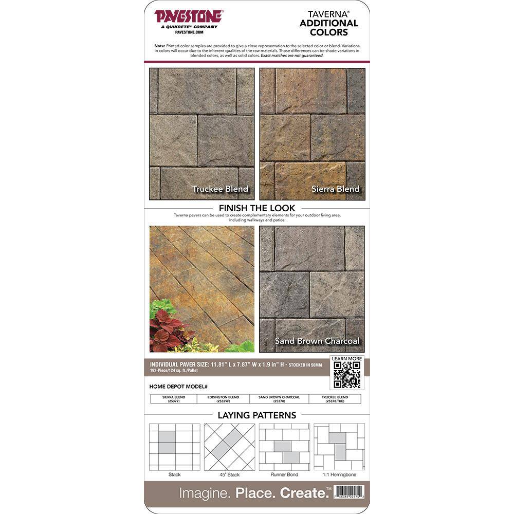 Pavestone Paper Sample Only of Taverna Rec 11.81 in. L x 7.87 in. W x 50 mm. H Eddington Blend Concrete Paver (1-Piece)