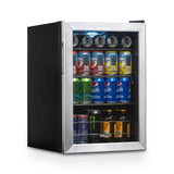 NewAir 90-Can Capacity (2.2-cu ft) Residential Stainless Steel/Black Freestanding Beverage Center