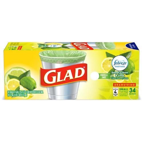 Glad OdorShield 34-Pack 4-Gallon White Plastic Wastebasket Trash Bag
