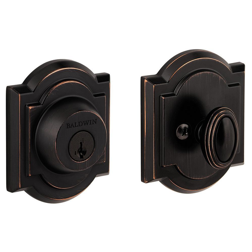 Prestige Single Cylinder Venetian Bronze Arched Deadbolt Featuring SmartKey Security - Super Arbor