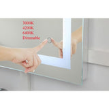 Timeless Home 36 in. H x 60 in. W Single Contemporary Rectangular Aluminum Lighted LED Mirror in Silver(Color Changing)