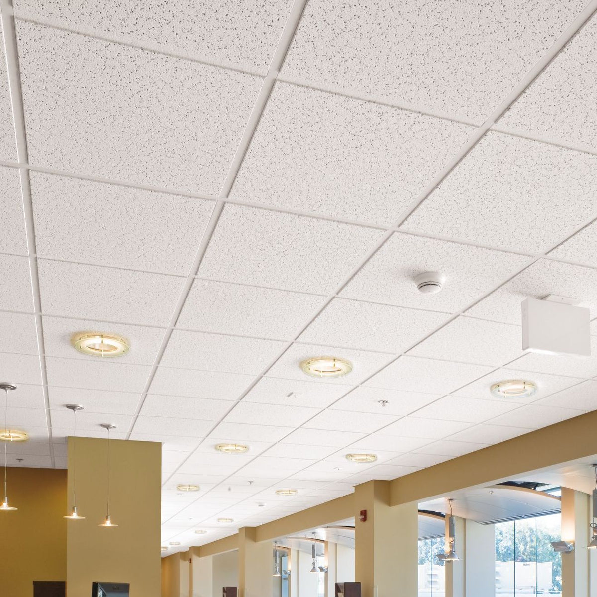 Armstrong Ceilings FISSURED 48-in x 24-in Mineral Fiber Drop Acoustic Ceiling Tiles, 12-Pack, 15/16-in Grid, White