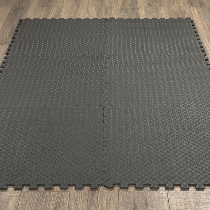 Ottomanson Multi-Purpose Black 24 in. x 24 in. EVA Foam Interlocking Anti-Fatigue Exercise Tile Mat (6-Pack)