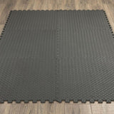 Ottomanson Multi-Purpose Black 24 in. x 24 in. EVA Foam Interlocking Anti-Fatigue Exercise Tile Mat (6-Pack)