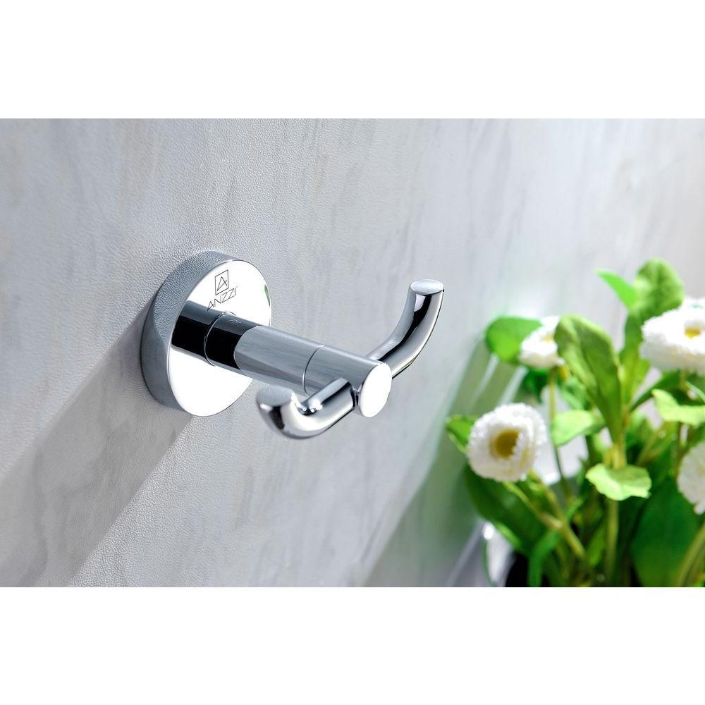 Caster Series Double Robe Hook in Polished Chrome - Super Arbor