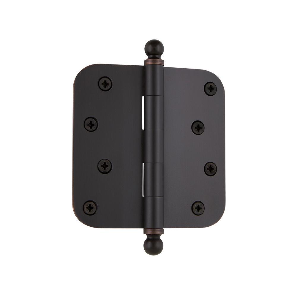 4 in. Ball Tip Residential Hinge with Square Corners in Antique Brass - Super Arbor
