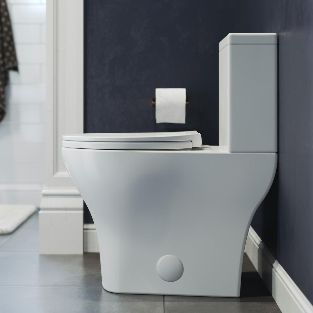 Sublime II 2-piece 0.8/1.28 GPF Dual Flush Round Toilet in Glossy White, Seat Included - Super Arbor