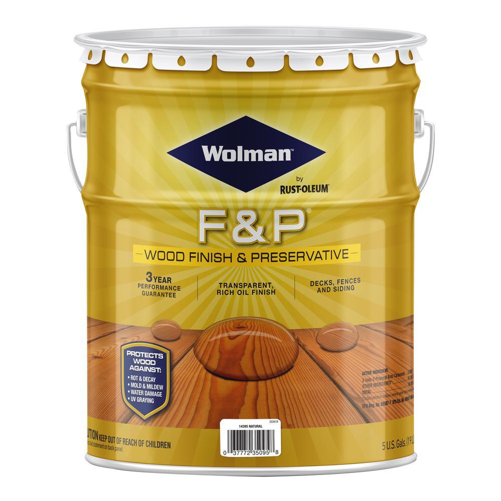Wolman 5 Gal. F&P Natural Exterior Wood Stain Finish and Preservative - Super Arbor
