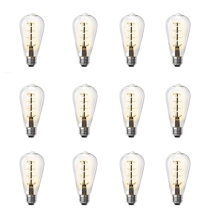 Feit Electric 60-Watt Equivalent ST19 Dimmable Clear Glass Vintage Edison LED Light Bulb with Spiral Filament Warm White (12-Pack)
