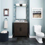Leary 30 in. W x 34.5 in. H Bath Vanity in Dark Brown with Engineered Stone Vanity Top in White with White Basin - Super Arbor