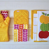 T-fal Multicolor Apple Stack Cotton Print Dual and Solid Kitchen Dish Towel (Set of 6)