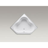 Tercet 5 ft. Acrylic Center Drain Neo-Angle Straight Corner Alcove Whirlpool Bathtub in White - Super Arbor