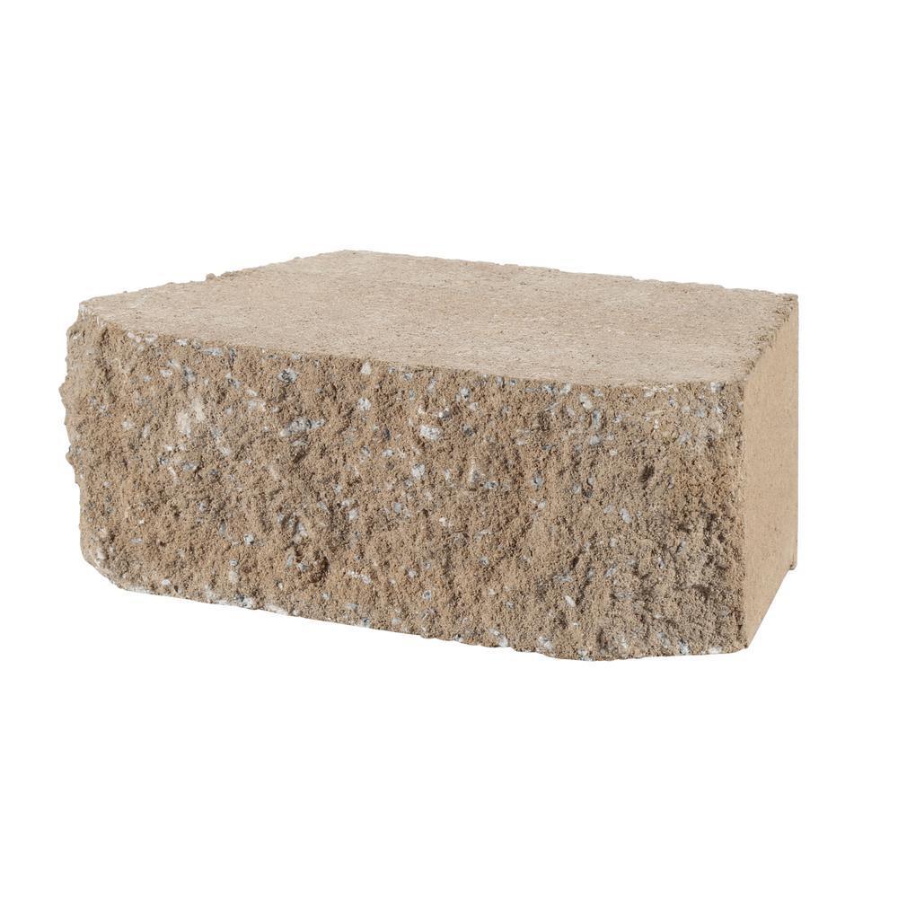 4 in. x 11.75 in. x 6.75 in. Pewter Concrete Retaining Wall Block - Super Arbor
