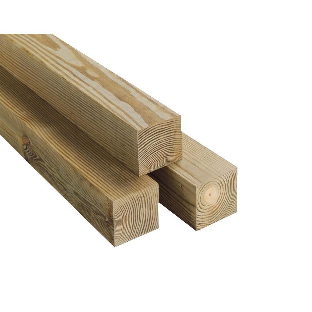 4 in. x 4 in. x 8 ft. #2 Ground Contact Pressure-Treated Southern Yellow Pine Timber - Super Arbor