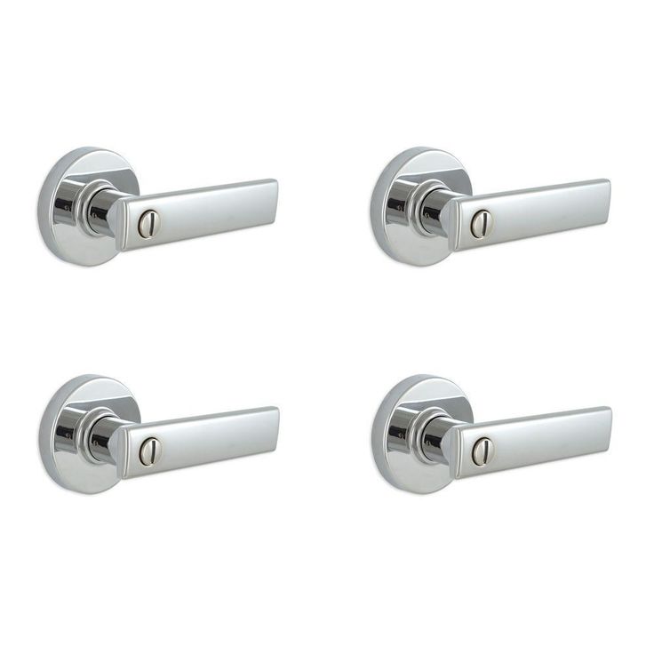 Westwood Bright Chrome Bed/Bath Door Lever with Round Rose