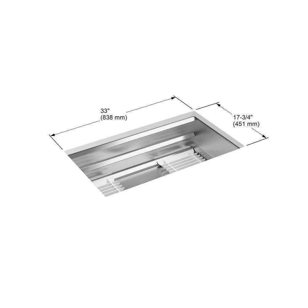 Prolific Workstation Undermount Stainless Steel 33 in. Single Bowl Kitchen Sink Kit with Accessories - Super Arbor