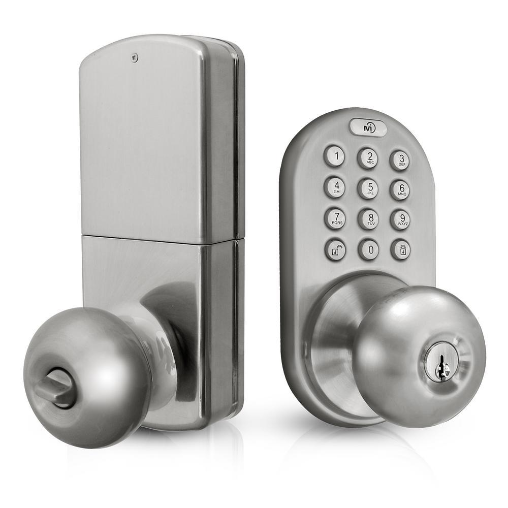Keyless Satin Nickel Entry Door Knob, Keyed Alike - Super Arbor