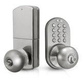 Keyless Satin Nickel Entry Door Knob, Keyed Alike - Super Arbor