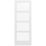 36 in. x 80 in. MODA Primed PMC1044 Solid Core Wood Interior Door Slab w/Clear Glass