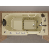 Safe Premier 52.75 in. x 60 in. x 26 in. Right Drain Walk-in Air and Whirlpool Bathtub in Biscuit - Super Arbor