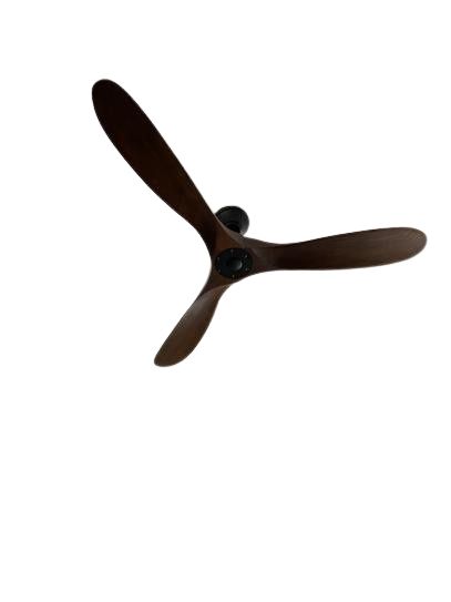 Maverick II 52 in. Indoor/Outdoor Matte Black Ceiling Fan with Dark Walnut Balsa Blades, DC Motor and Remote Control