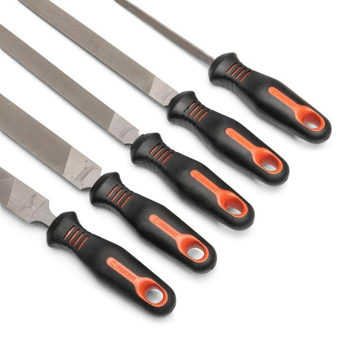 Crescent Nicholson 6 in., 8 in. and 10 in. General Purpose File Set with Ergonomic Handles (5-Piece)