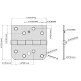 4 in. Oil Rubbed Bronze Half Square Corner and Half 5/8 in. Radius Security Door Hinge