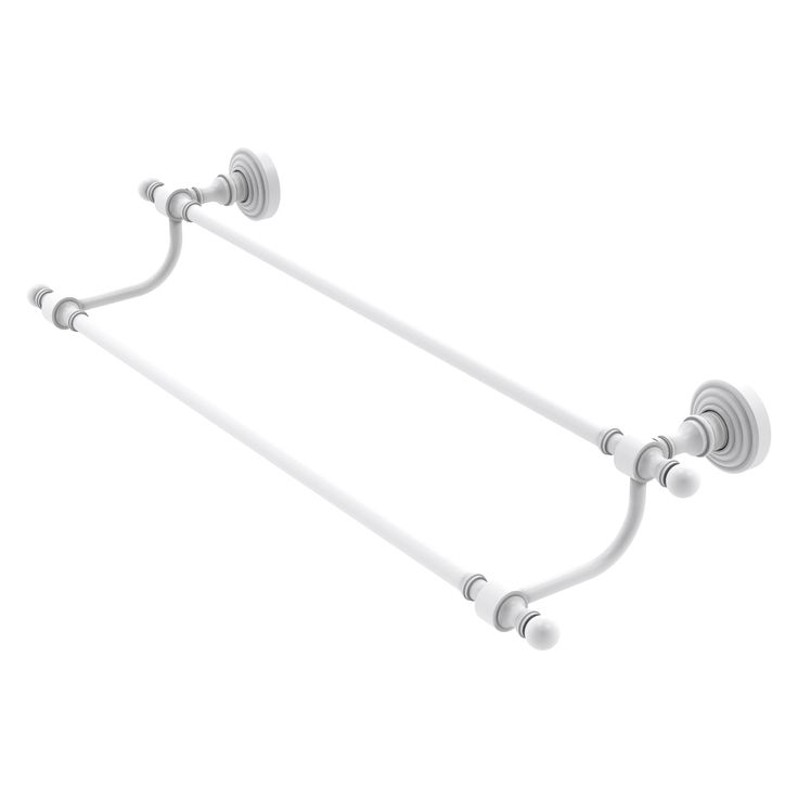 Allied Brass Retro Wave 36-in Double Matte White Wall Mount Double Towel Bar