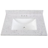 37 in. W x 22 in. D Stone Effects Vanity Top in Cold Fusion with White Sink - Super Arbor