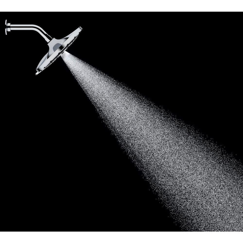 Recharge 6-Spray 9.1 in. Single Wall Mount Fixed Shower Head in Polished Chrome - Super Arbor