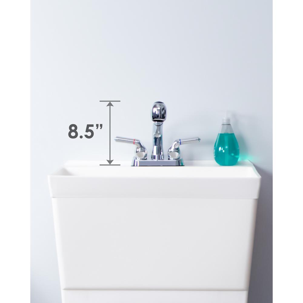 Complete 22.875 in. x 23.5 in. White 19 Gal. Utility Sink Set with Non-Metallic Chrome Finish Pull-Out Faucet - Super Arbor