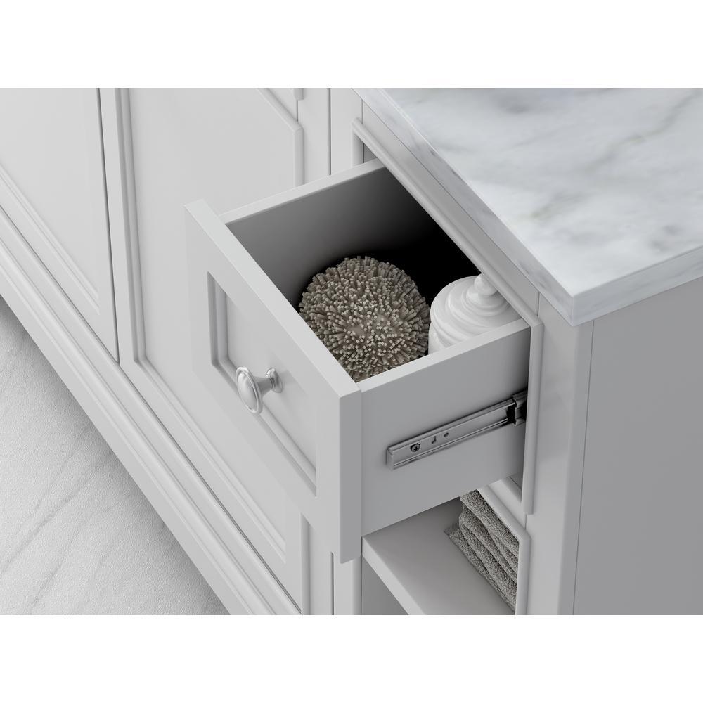 Mornington 54 in. W x 21 in. D Single Bath Vanity in White with Marble Vanity Top in White with White Sink - Super Arbor
