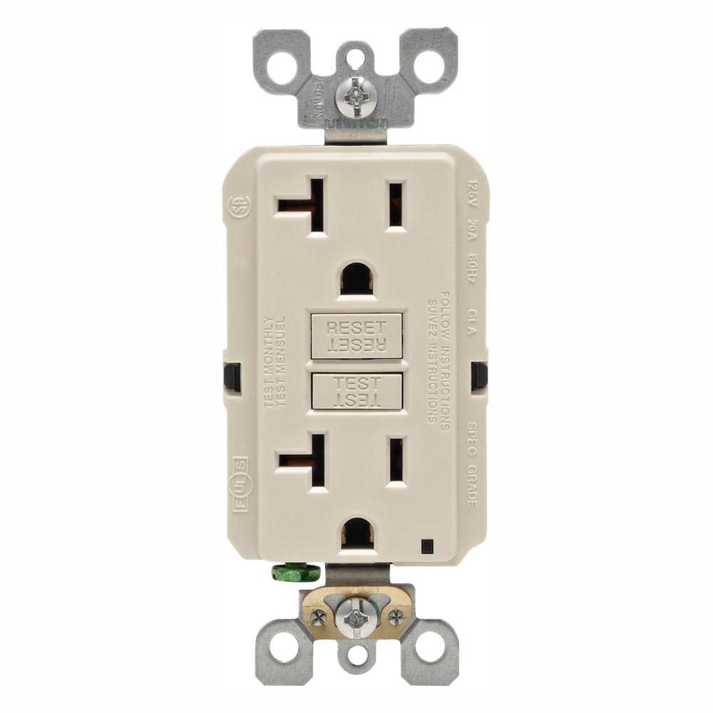 20 Amp Self-Test SmartlockPro Slim Duplex GFCI Outlet, White - Super Arbor