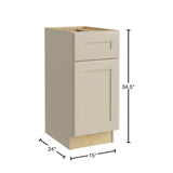 Home Decorators Collection Newport 15 in. W x 24 in. D x 34.5 in. H Assembled Plywood Base Kitchen Cabinet in Blended Cream with Soft Close LH