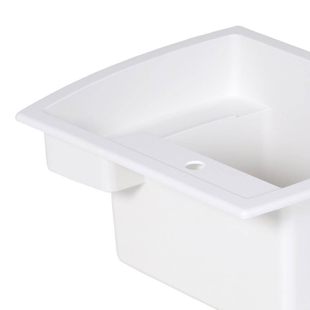 Latitude 25 in. x 22 in. Vikrell Self-Rimming Utility Sink in White - Super Arbor
