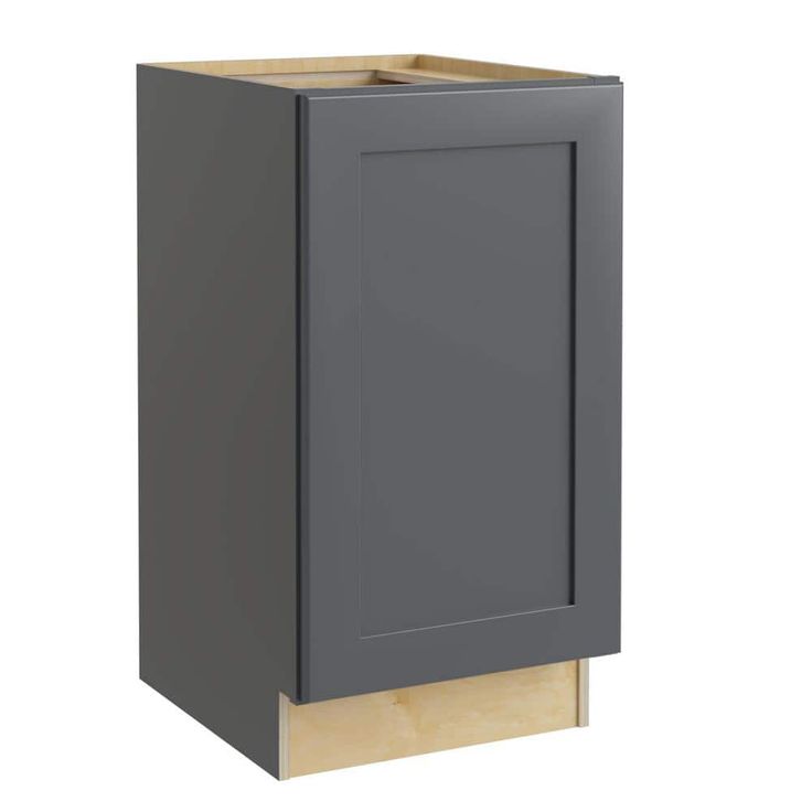 Home Decorators Collection Newport 18 in. W x 24 in. D x 34.5 in. H Assembled Plywood Full Height Door Base Kitchen Cabinet in Deep Onyx RH