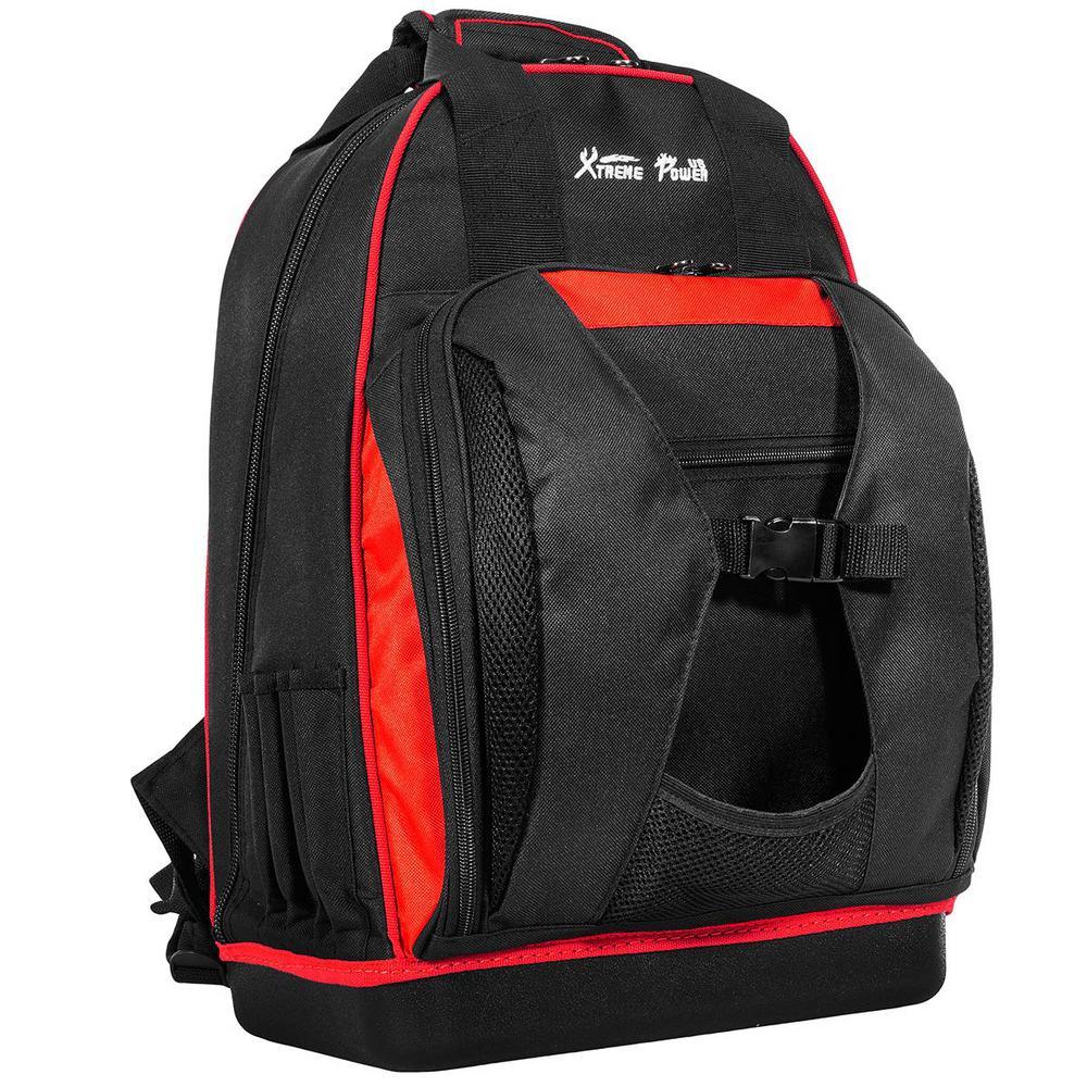 20 in. 38-Pockets Heavy-Duty Padded Wide Mouth Jobsite Backpack Tool Bag - Super Arbor