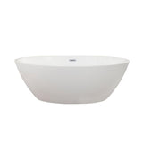 Jolie 69 in. Acrylic Flatbottom Non-Whirlpool Soaking Bathtub in White - Super Arbor