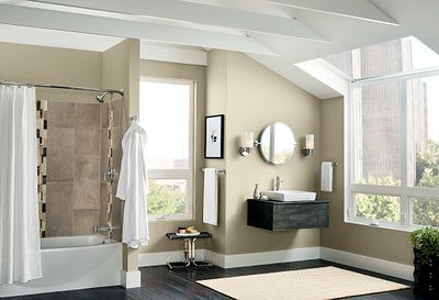 54 in. - 72 in. Adjustable Length Curved Shower Rod in Chrome