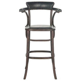 Safavieh Kenny Antique Black Upholstered Bar Stool