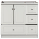 Ultraline 36 in. W x 21 in. D x 34.5 in. H Vanity with Right Drawers Cabinet Only in Natural Alder - Super Arbor