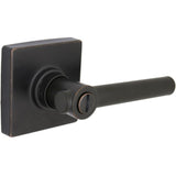 Highland Matte Black Bed and Bath Door Lever with Square Rose