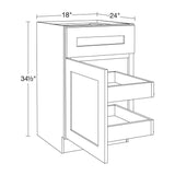 Home Decorators Collection Newport 18 in. W x 24 in. D x 34.5 in. H Assembled Plywood Base Kitchen Cabinet in Manganite with 2ROT Soft Close LH